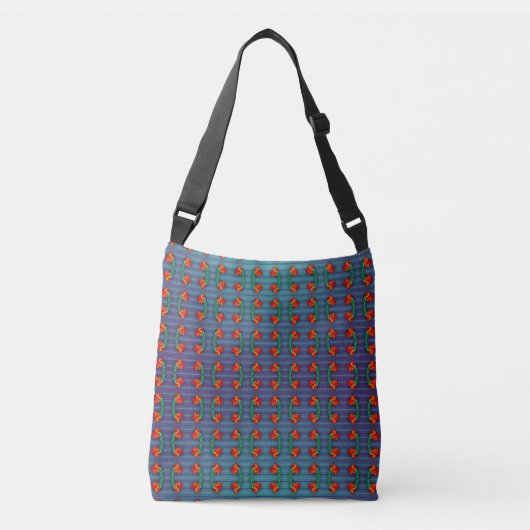 Red Flowers heeft de Blues Crossbody Tas (Voorkant)