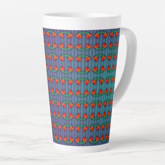 Red Flowers heeft de Blues Latte Mok (Rechterhoek)
