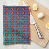 Red Flowers heeft de Blues Theedoek (Quarter Fold)