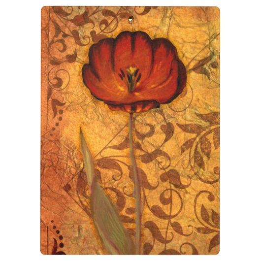 Red Flowers I Klembord (Achterkant)