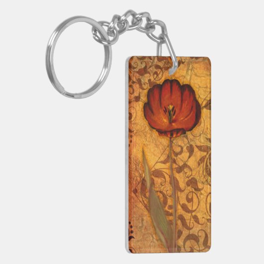 Red Flowers I Sleutelhanger (Voorkant Links)