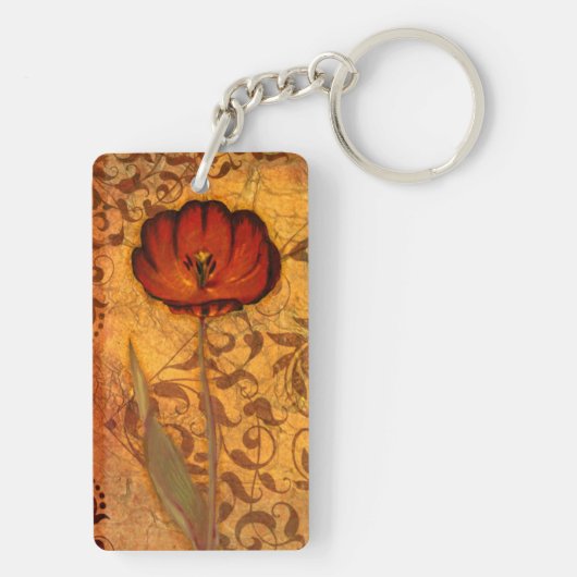 Red Flowers I Sleutelhanger (achterkant)