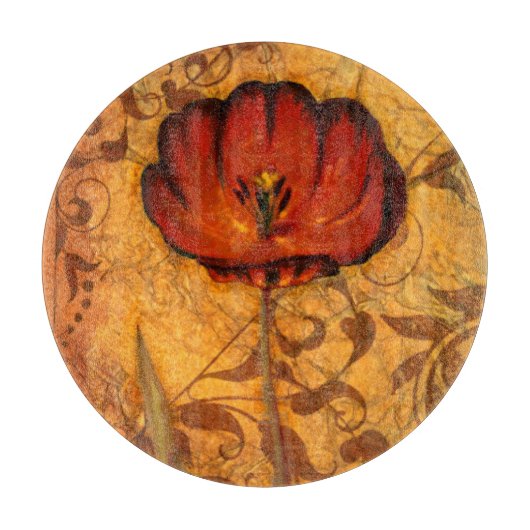 Red Flowers I Snijplank (Voorkant)