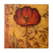 Red Flowers I Tegeltje (Voorkant)