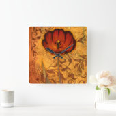 Red Flowers I Vierkante Klok (Huis)