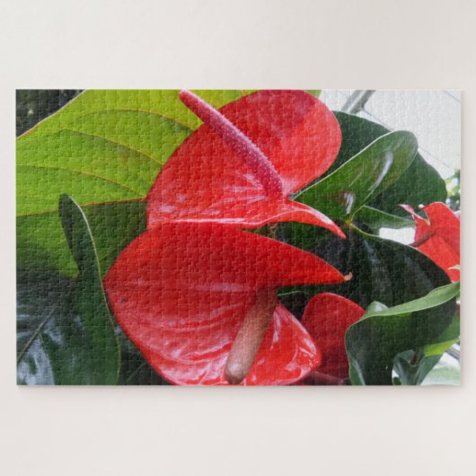 Red Flowers Jigzaag Puzzle Legpuzzel (Horizontaal)
