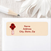 Red Flowers Mason Jar Adresetiketten Etiket (Insitu)