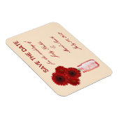 Red Flowers Mason Jar Save the Date Magnet Magneet (Rechterzijde)