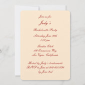 Red Flowers Mason Jars Bachelorette Party Invite Kaart (Achterkant)