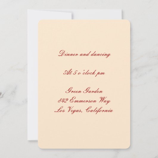 Red Flowers Mason Jars Reception Kaart (Achterkant)