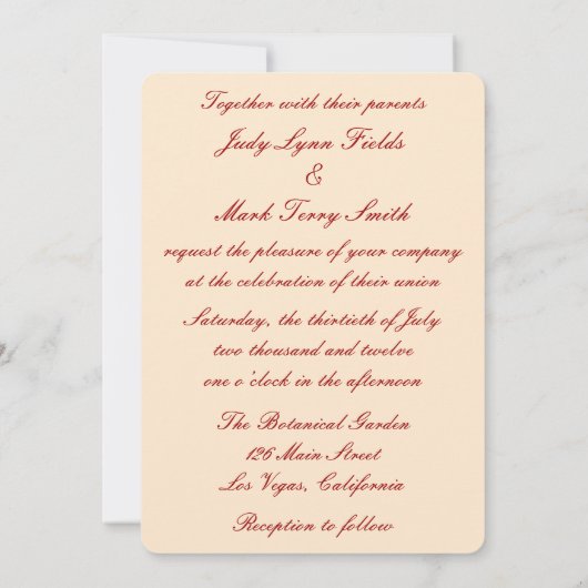 Red Flowers Mason Jars Wedding Invitation Kaart (Achterkant)