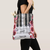 Red Flowers muzieknoten Tote Bag (Dichtbij)