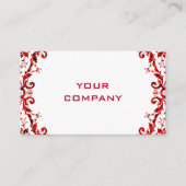 Red Flowers Ornamenten ingelijst Visitekaartje (Voorkant)