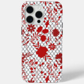 'Red Flowers Outline op Net Case-Mate iPhone Case (Achterkant)