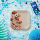 Red flowers. papieren bordje (Feest)