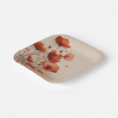 Red flowers. papieren bordje (Gebogen)