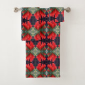 Red Flowers Patroon Bad Handdoek (Insitu)