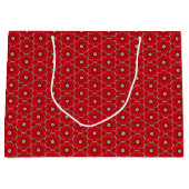 Red Flowers Patroon Grote Gift Bag Groot Cadeauzakje (Voorkant)