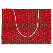 Red Flowers Patroon Grote Gift Bag Groot Cadeauzakje (Achterkant)