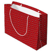 Red Flowers Patroon Grote Gift Bag Groot Cadeauzakje (Achterkant Gekanteld)