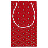 Red Flowers Patroon Small Gift Bag Klein Cadeauzakje (Achterkant)