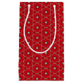 Red Flowers Patroon Small Gift Bag Klein Cadeauzakje (Voorkant)