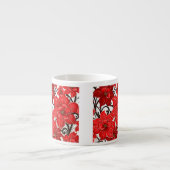 Red Flowers Pattern Espresso Mok (Voorkant)