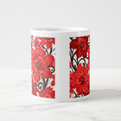 Red Flowers Pattern Jumbo Mok (Voorkant)