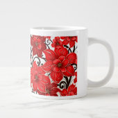 Red Flowers Pattern Jumbo Mok (Rechts)