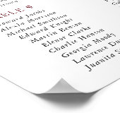 Red Flowers, Pink Flowers, Baptism Seating Chart Poster (Hoek)