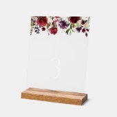 Red Flowers, Pink Flowers, Baptism Table Numbers Acryl Bord (Hoek)