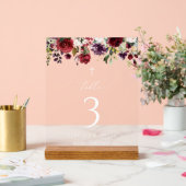 Red Flowers, Pink Flowers, Baptism Table Numbers Acryl Bord (Huwelijk)