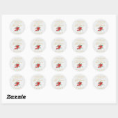 Red Flowers - Proost (Any Age) Jaren Ronde Sticker (Vel)