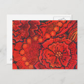 Red Flowers, Quirky Flower Abstract Floral Art Briefkaart (Voorkant / Achterkant)