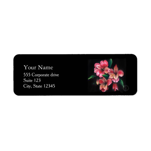 Red Flowers Return Address Labels (Voorkant)