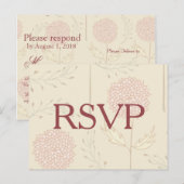 Red Flowers RSVP Uitnodiging Briefkaart (Voorkant / Achterkant)