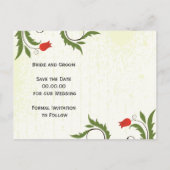 Red Flowers  Save the Date Briefkaart (Achterkant)
