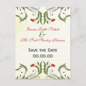Red Flowers  Save the Date Briefkaart (Voorkant)