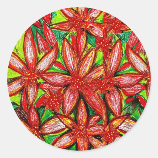 Red Flowers Sticker (Voorkant)