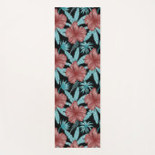 Red flowers tropical seamless pattern &blue leaves yogamat (Voorkant)