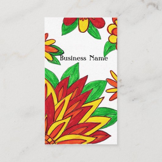 Red Flowers Visitekaartjes (Achterkant)