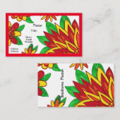 Red Flowers Visitekaartjes (Voorkant / Achterkant)