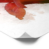 Red Flowers Waterverf Art Poster (Hoek)