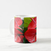 Red Flowers White Coffee Mok (Voorkant links)