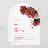 Red Flowers White Kaart (Voorkant / Achterkant)