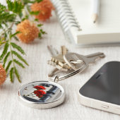 Red Flowers woedde Iron New York City fotografie Sleutelhanger (Zijkant)