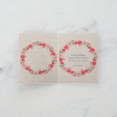 Red Flowers Wreated Moederdag Kaart (Binnen)