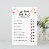 Red Flowers zei dat ze het spel zei |  (Staand voorkant)