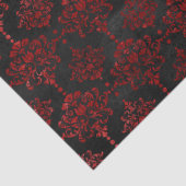 Red Flowery Damask op Charcoal Decoupage Tissuepapier (Detail)