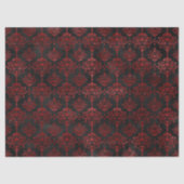 Red Flowery Damask op Charcoal Decoupage Tissuepapier (Voorkant)